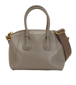 Mini Antigona Top Handle Bag, Leather, Grey, GAL0262, S, 3*